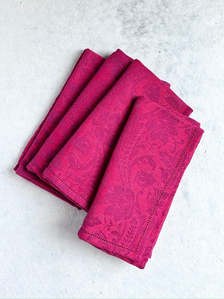 S4 Busatti Donna Di Coppe Napkins - Red / Dark Red 2/24