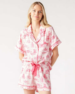 Austin Toile Pajama Set (Pink) by Katie Kime