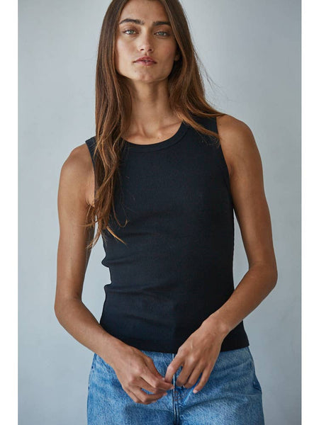 Black Ribbed Tank