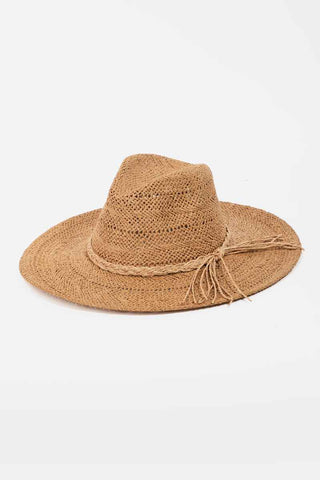 Braided Rope Straw Hat Tan