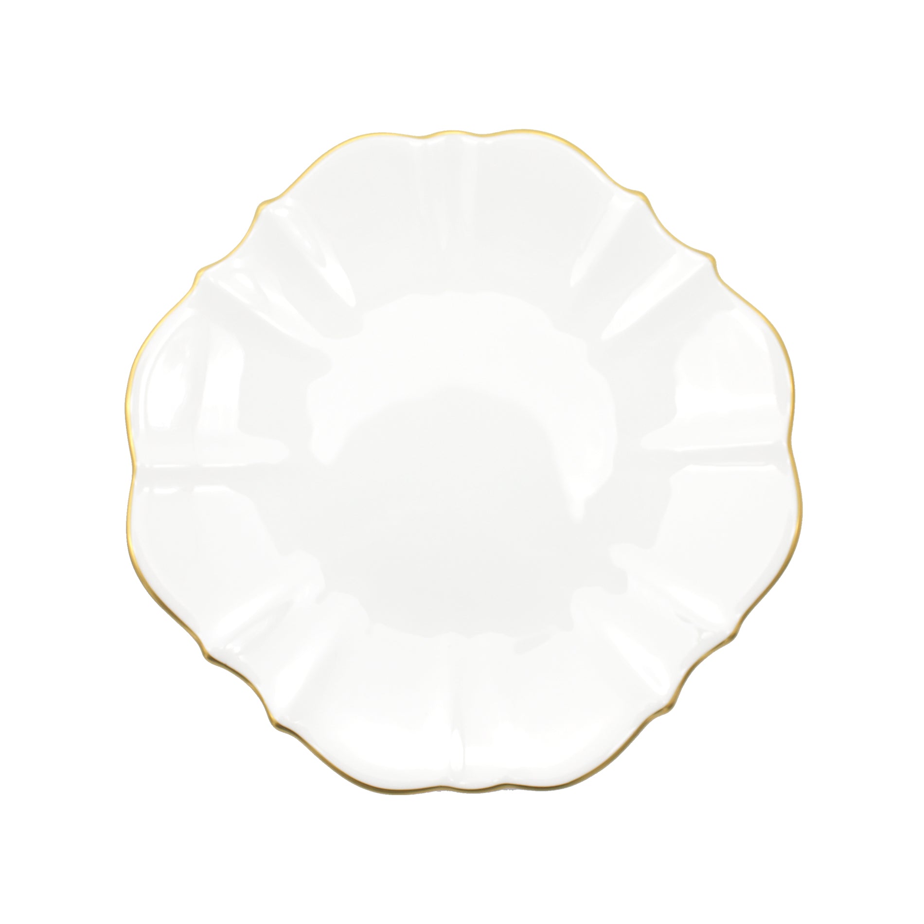 Amelie - Brushed Gold Rim Dinner Plate