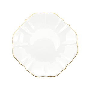 Amelie - Brushed Gold Rim Dinner Plate