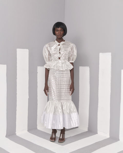 Rila Dress - White/Silver