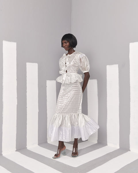 Rila Dress - White/Silver