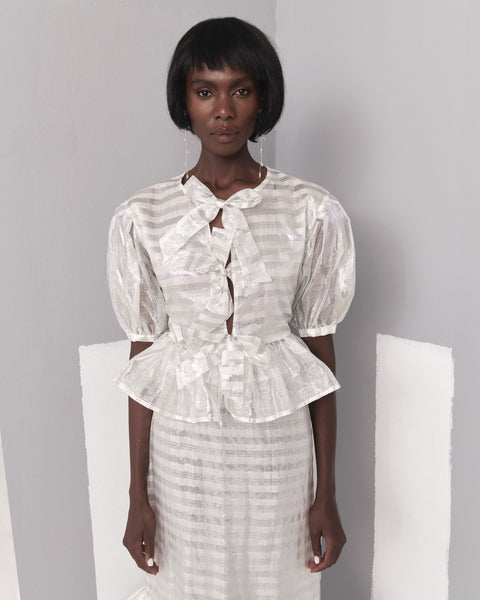 Rila Dress - White/Silver