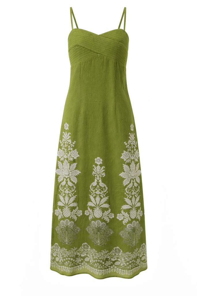 Carlie Midi Dress- Green Lace – Fresh Ink