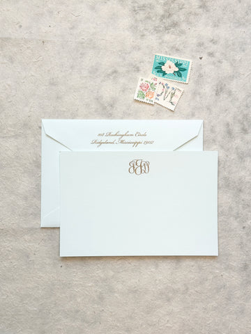 Crane Beach Glass Stationery with return address