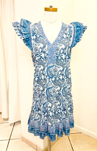 Kaila Dress Blue Paisley