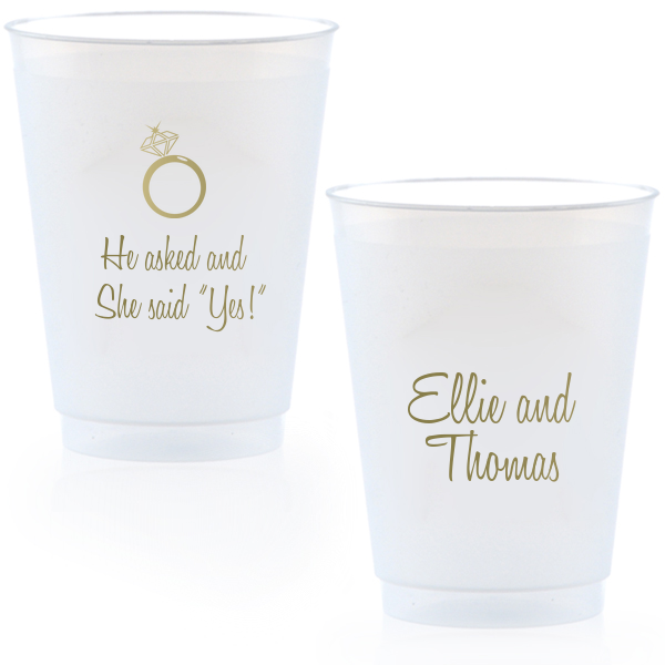 She said Yes Proposal and Engagement Cups