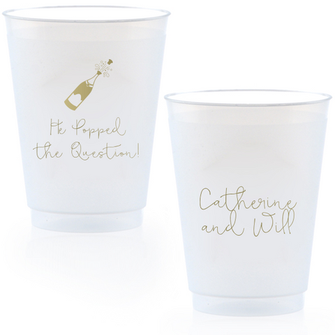 Catherine and Will Champagne Engagement or Proposal Cups
