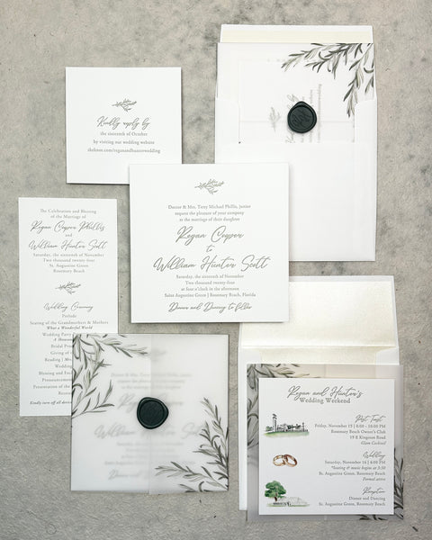 Regan and Hunter - Rosemary Beach Wedding Invitations