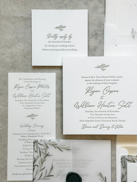 Regan and Hunter - Rosemary Beach Wedding Invitations