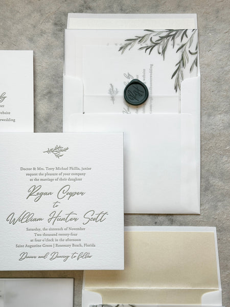 Regan and Hunter - Rosemary Beach Wedding Invitations