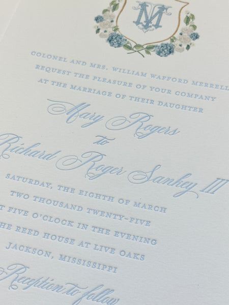 Mary Rogers and Trey - Wedding Invitations