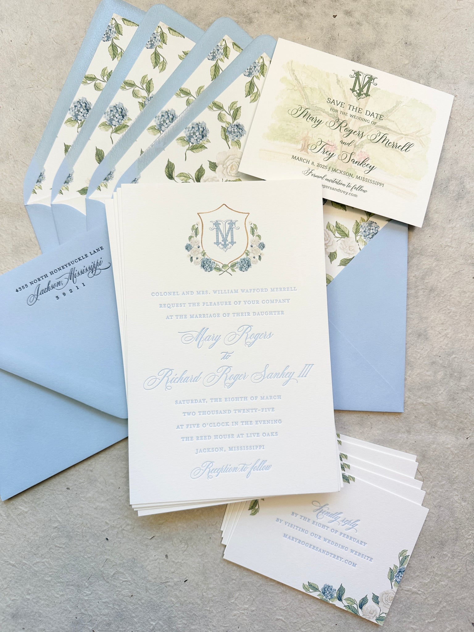 Mary Rogers and Trey - Wedding Invitations