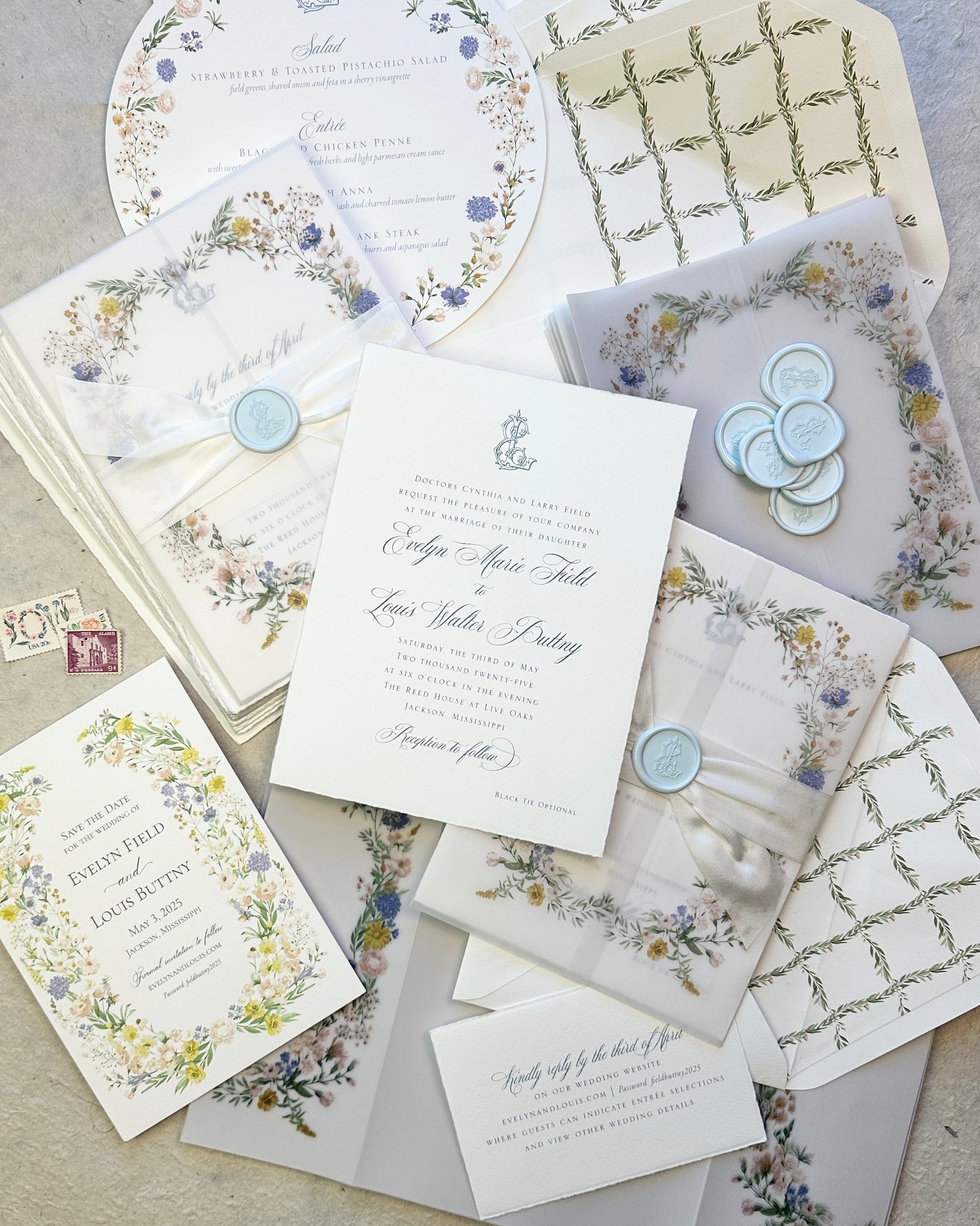 Evelyn and Louis - Wedding Invitations