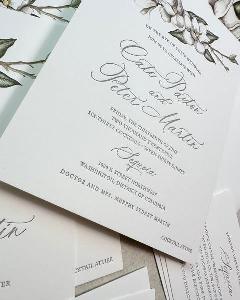 Cate and Peter Rehearsal Dinner Invitations