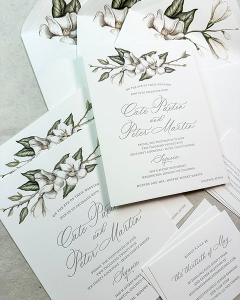 Cate and Peter Rehearsal Dinner Invitations