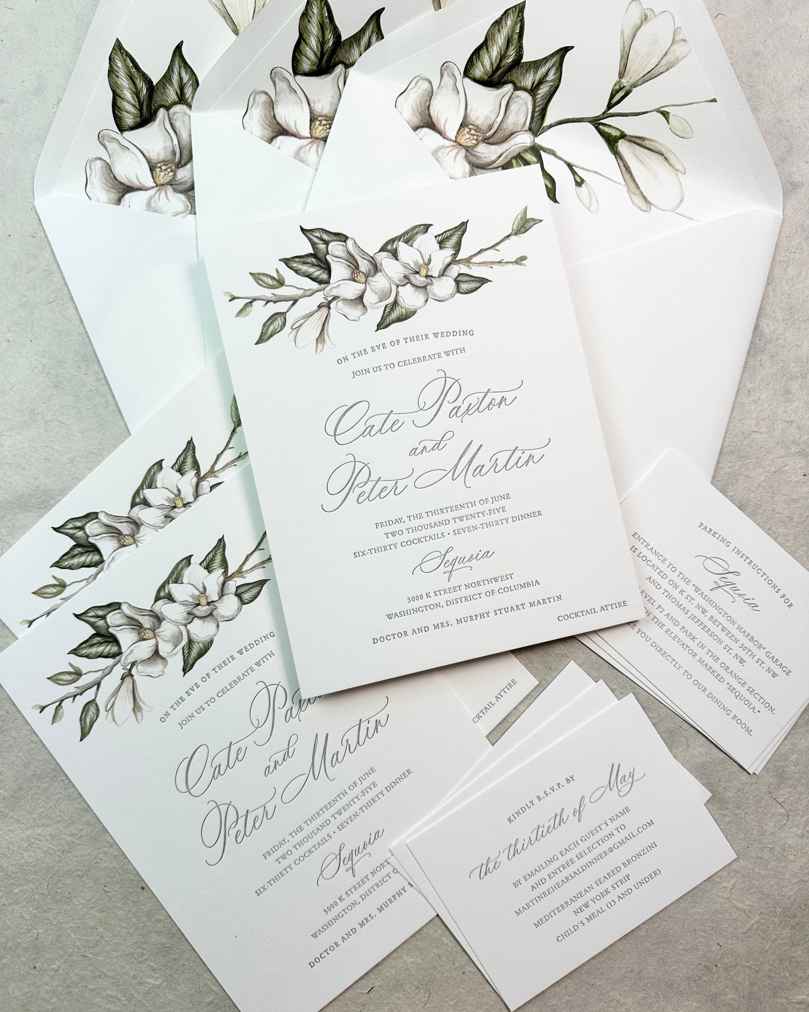 Cate and Peter Rehearsal Dinner Invitations