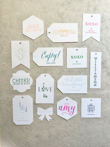 Letterpress 1 color Gift Tags (Group 2)