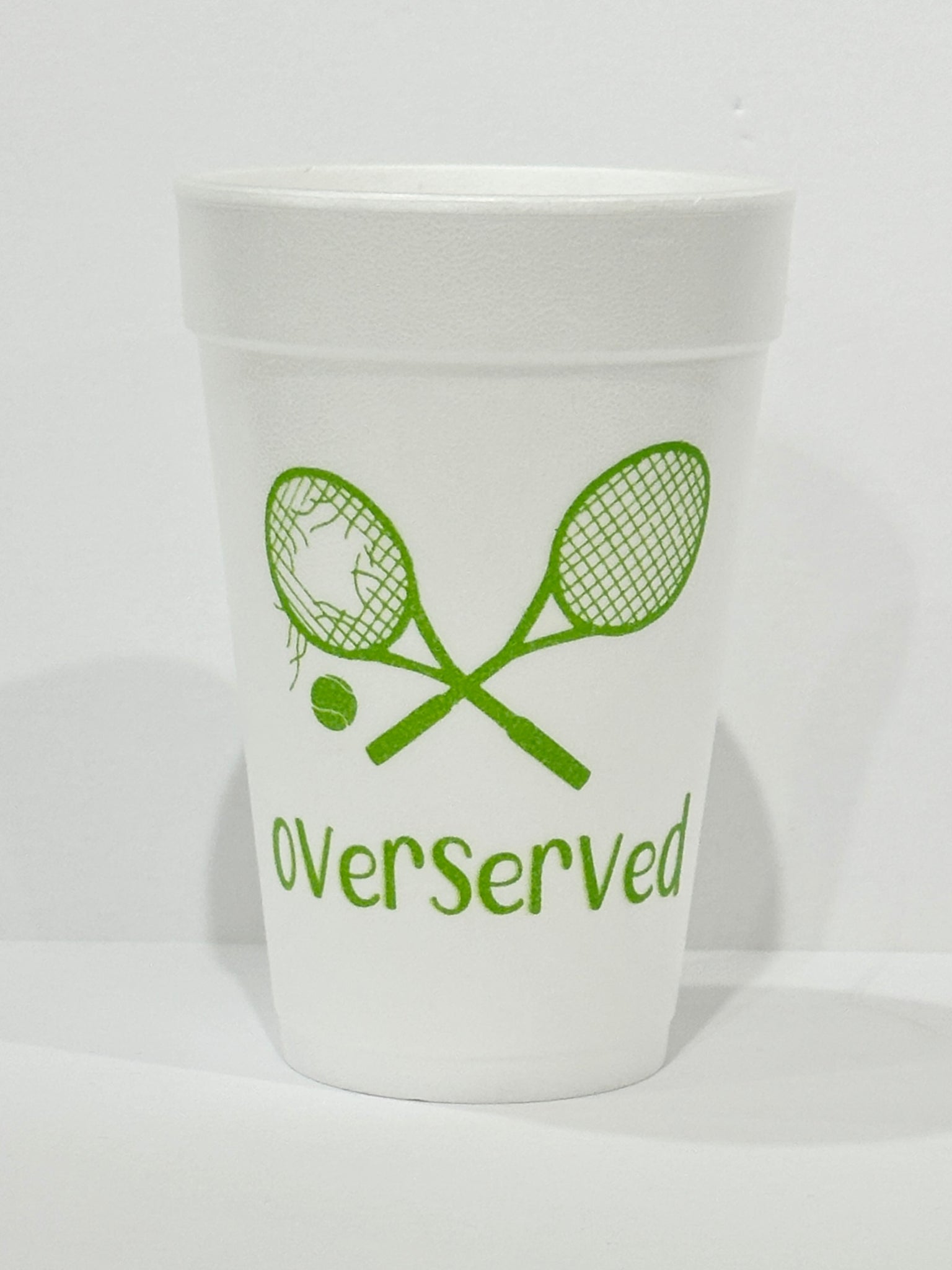 Tennis Overserved Foam Cups - Lime