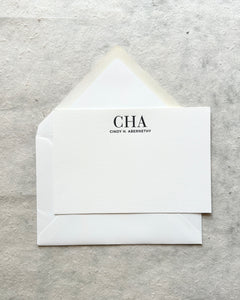 Letterpress Stationery set of 50 - Cindy style