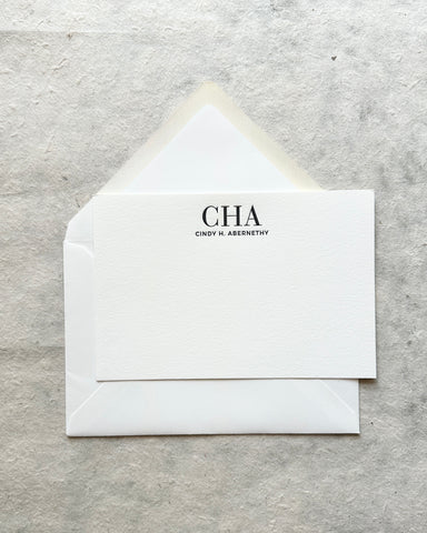 Letterpress Stationery set of 50 - Cindy style