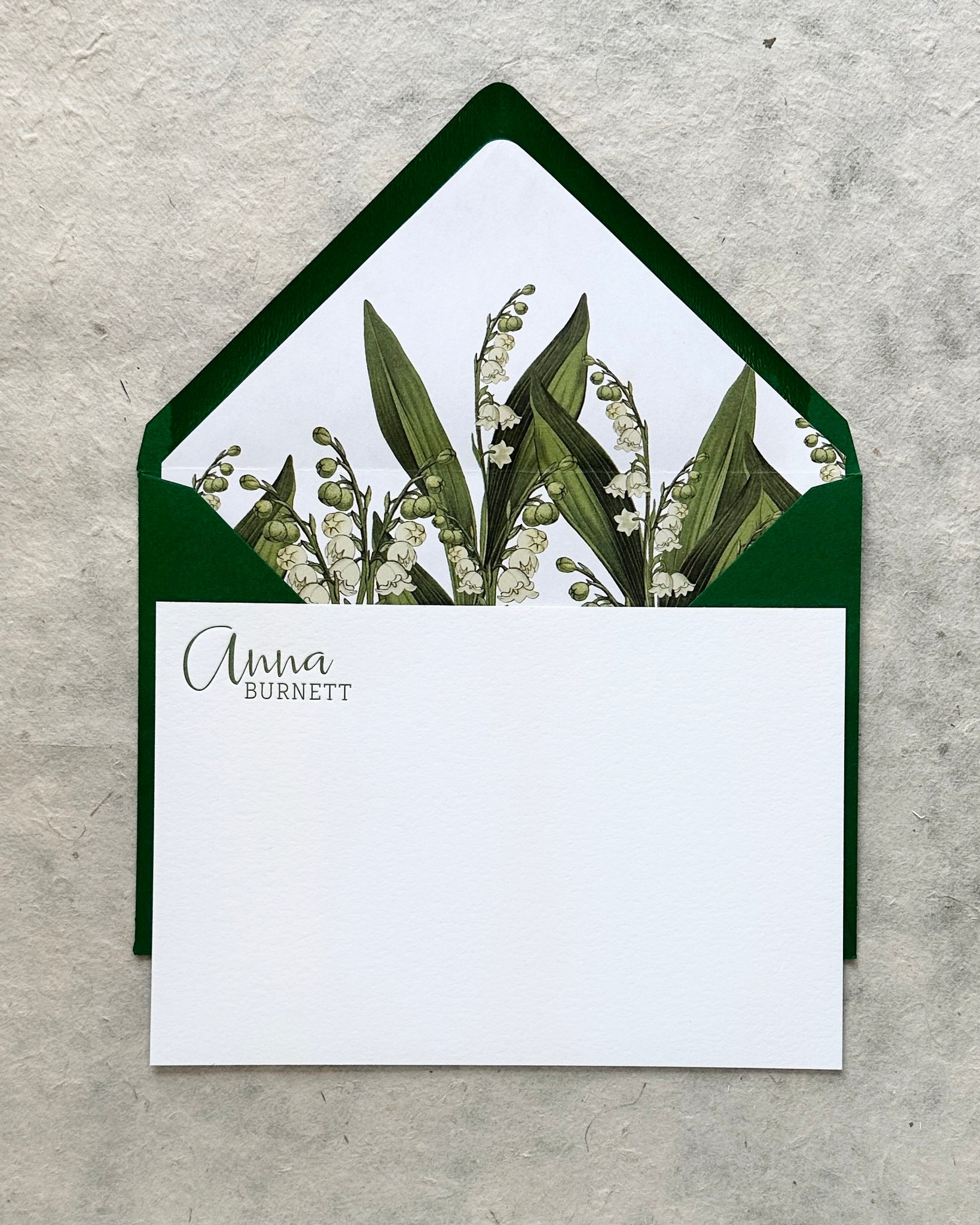 Letterpress Stationery set of 50 - Anna style