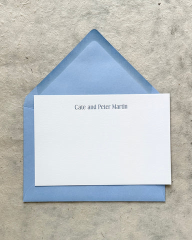Letterpress Stationery set of 50 - Cate and Peter style