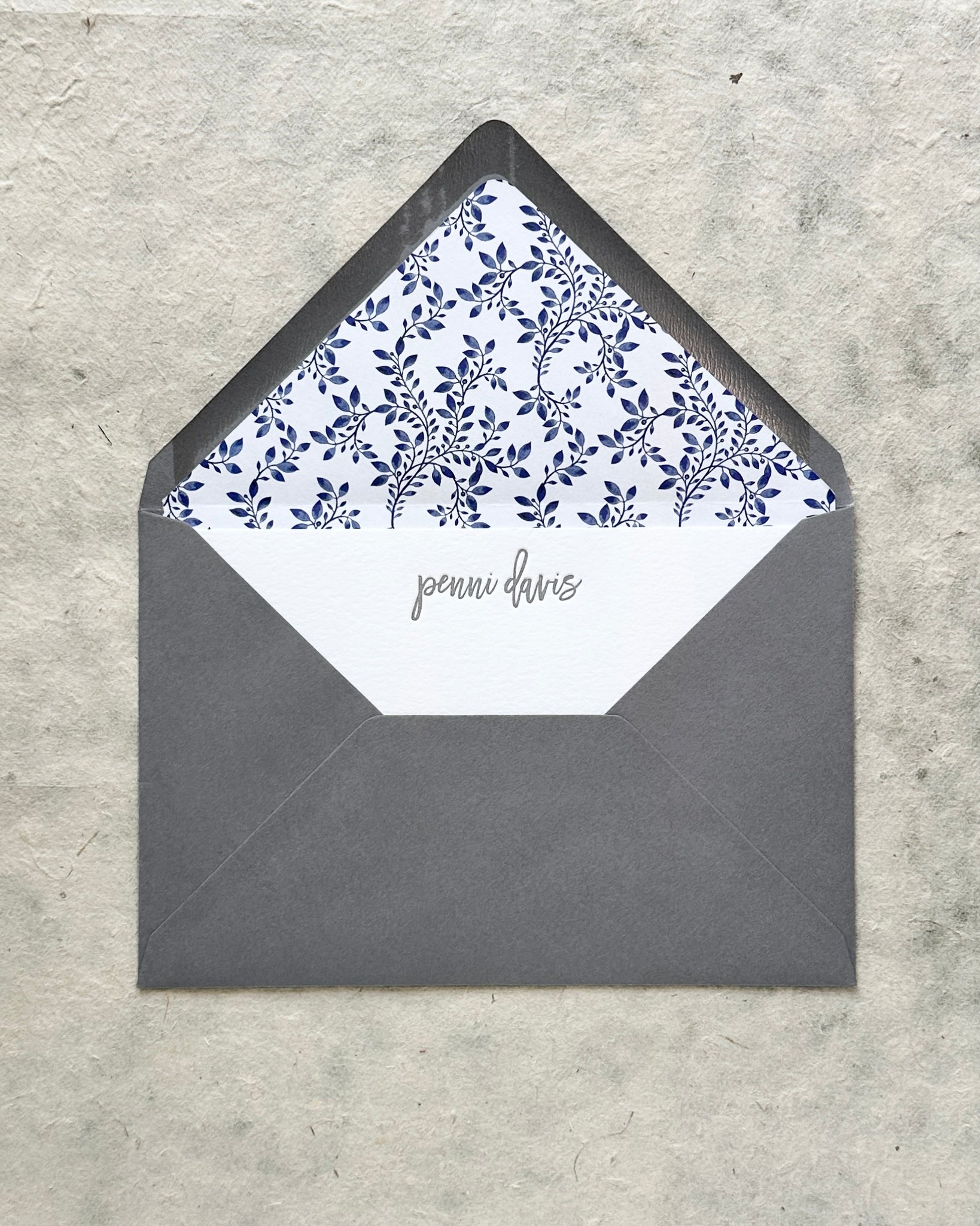 Letterpress Stationery set of 50 - Penni style