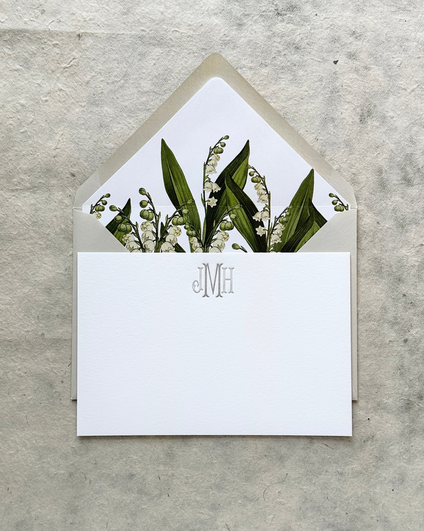 Letterpress Stationery set of 50 - jMh style