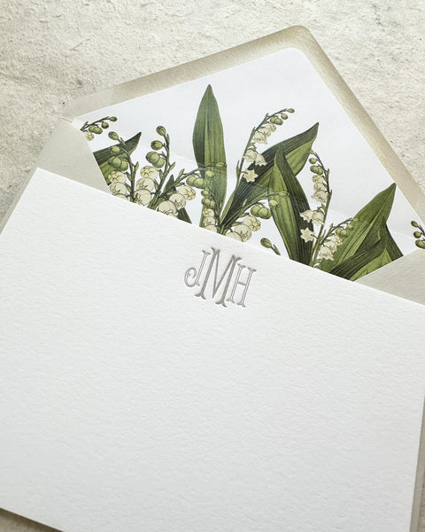 Letterpress Stationery set of 50 - jMh style