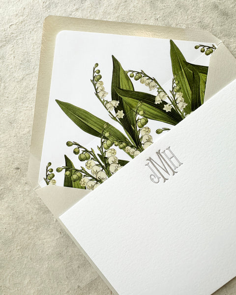 Letterpress Stationery set of 50 - jMh style