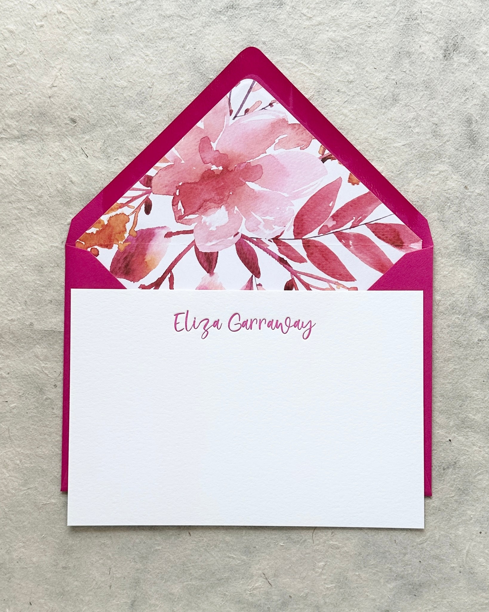 Letterpress Stationery set of 50 - Eliza 2 style
