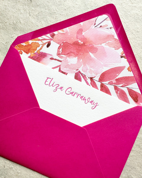 Letterpress Stationery set of 50 - Eliza 2 style