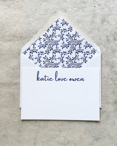 Letterpress Stationery set of 50 - Katie Love style