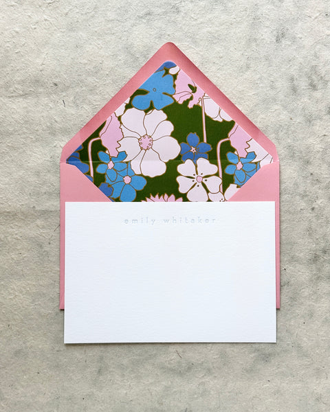 Letterpress Stationery set of 50 - Emily style