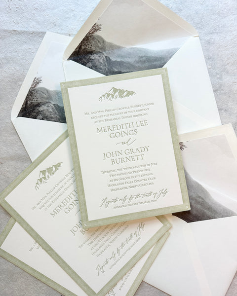 Burnett Rehearsal Dinner Invitations