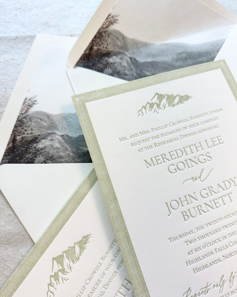 Burnett Rehearsal Dinner Invitations