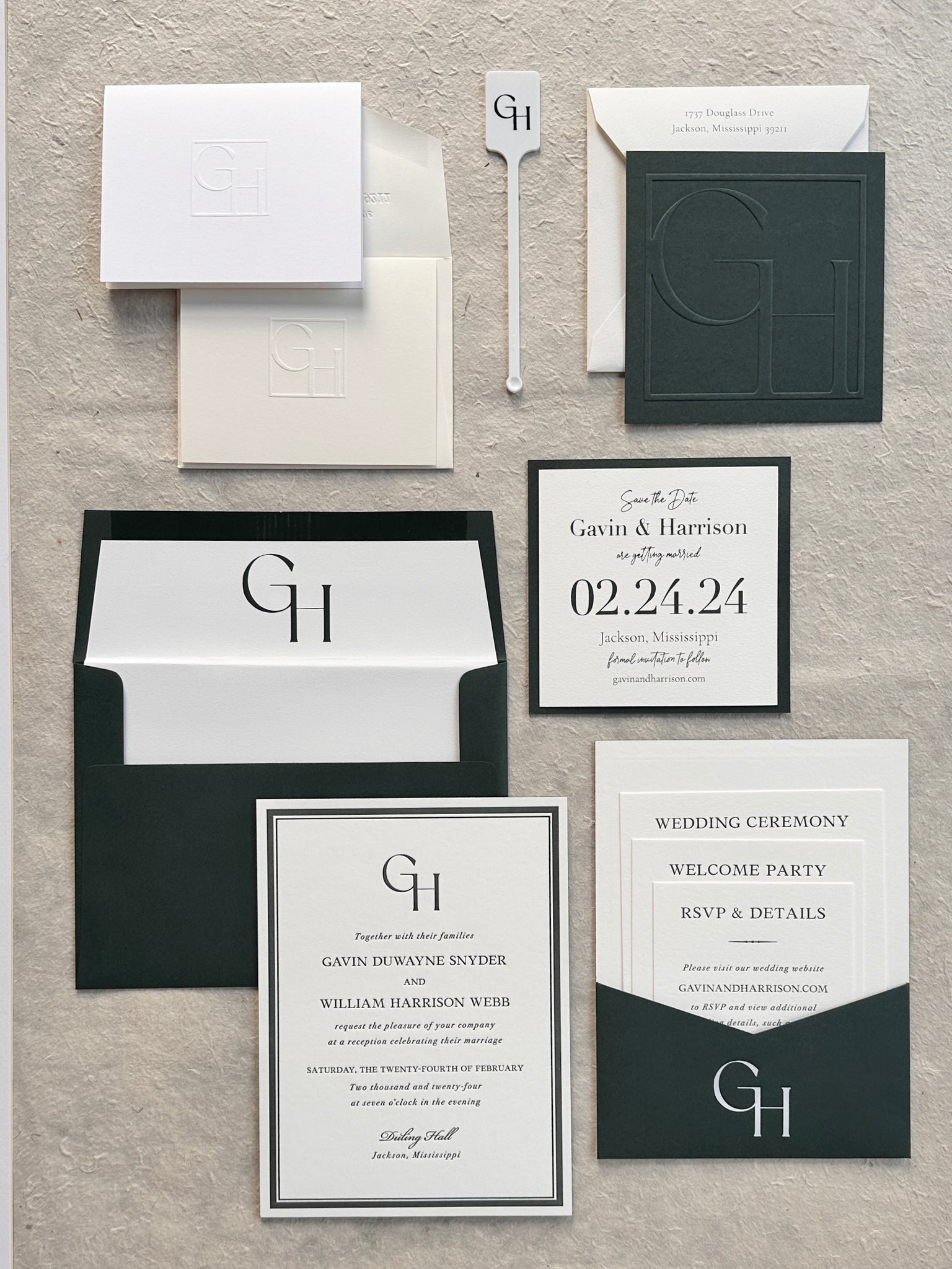 Gavin and Harrison - Wedding Invitations