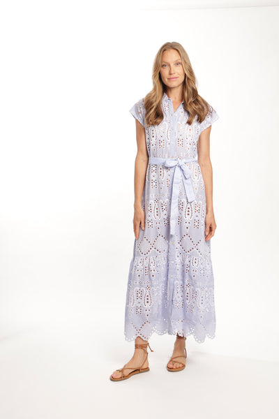 Ines Dress - Blue Eyelet
