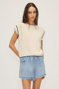 Mali Top - Cream & Black