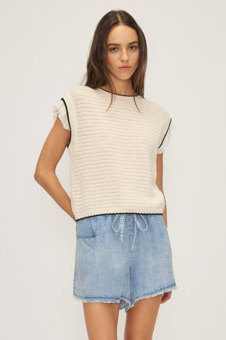 Mali Top - Cream & Black