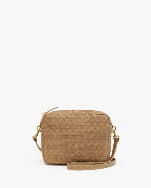 Midi Sac - Clay Nappa & Suede Woven Checker