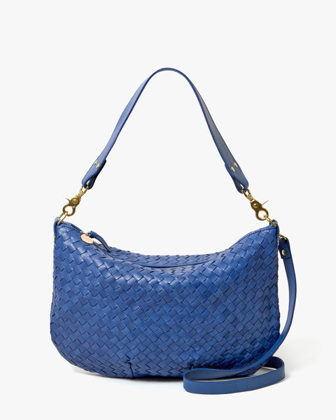 Moyen Messenger - French Blue Medium Woven Diagonal