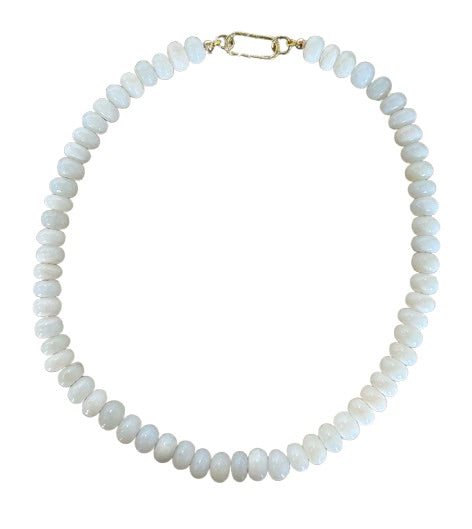 White Opal Gemstone
Necklace with Diamond Oval Clip by HART