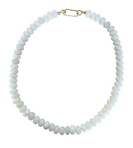 White Opal Gemstone
Necklace with Diamond Oval Clip by HART
