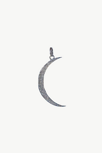 Oxidized Sterling Silver Crescent Moon Pendant