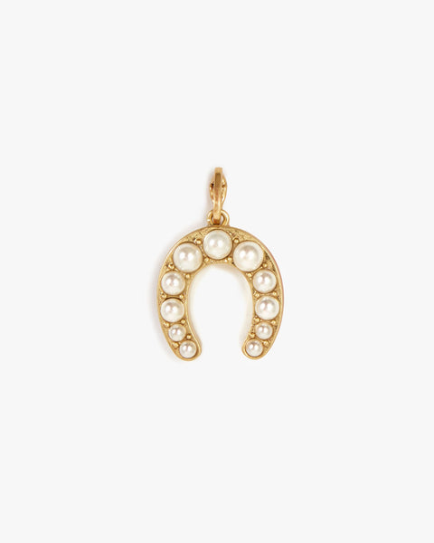 Multi Pearl Horseshoe Charm