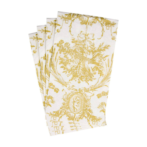 Caspari Romantic Toile Gold Paper Tableware